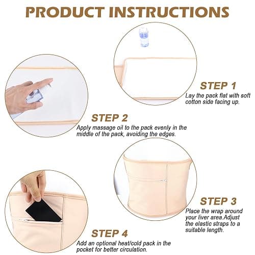 Kifmurase Castor Oil Pack Compress Wrap for Liver Detox, Soft Cotton Organic Castor Oil Wrap for Stomach, Reusable and Mess-Free, Improve Sleep and Digestion(Castor Oil Not Included) thumbnail 5