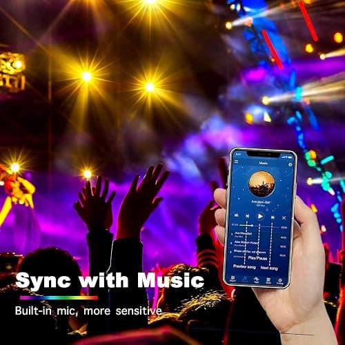 phopollo Led Strip Light, 30m Led Strip Lights(2 Rolls of 15m) Music Sync Mode with Mic,Smart App Control with Remote, Ultra-Long 24V Lights for Bedroom, Party, Packaging May Vary thumbnail 2