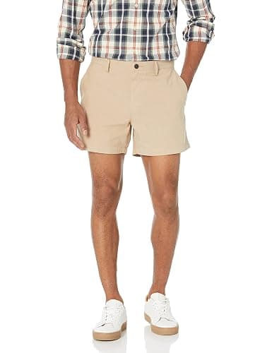 Amazon Essentials Men's Slim-Fit 5" Lightweight Comfort Stretch Oxford Shorts - Image 1