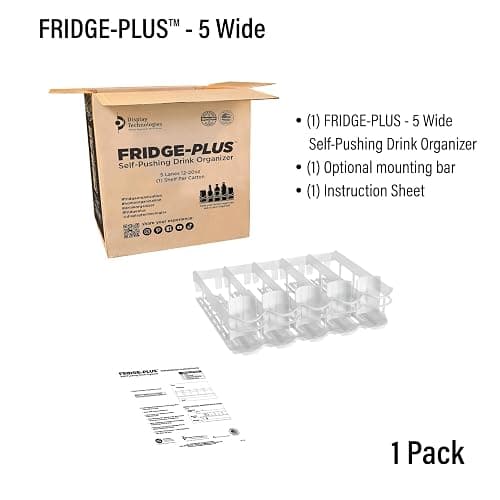 Display Technologies, Fridge-Plus Drink Organizer for Refrigerator Storage - Soda Can Dispenser and Soda Can Organizer Rack for Bar Fridge (Pack of 1) thumbnail 7