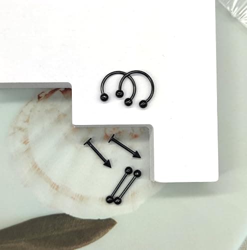 MONAZEO 40Pcs 16G Lip Rings Surgical Steel Snake Bite Jewelry Labret Monroe Barbell Daith Tragus Helix Piercing Nose Septum Jewelry for Women Men 6mm/8mm/10mm/12mm thumbnail 2