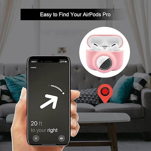 2 in 1 Protective Case for Apple AirPods Pro Air Tag Holder Combo, Soft Silicone Airpods Pro AirTag Case with 2 PCS Screen Protector, Anti-Scratch Anti-Fall Anti-Lost Shockproof Durable(Pink) thumbnail 4