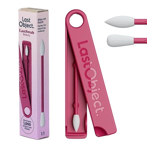 LastSwab Reusable Q-Tips for Makeup - Precision Silicone Cotton Swabs for Eyeliner, Mascara & Touch-Ups - Eco-Friendly Washable Q Tip Alternative - Zero Waste, Travel Case - Red - Image 1