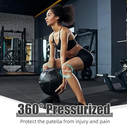 Foilswirl Silicone Patella Knee Band for Basketball Patella Tendon Support Knee Pain Running Tendon Brace Support Strap(4,Black and White,M) thumbnail 3