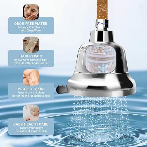 Kangbet Filtered Shower Head - Water Softener Shower Head - Shower Filter for Hard Water Remove | Reduces Impurities Chlorine and Harmful Substances - Chrome thumbnail 8