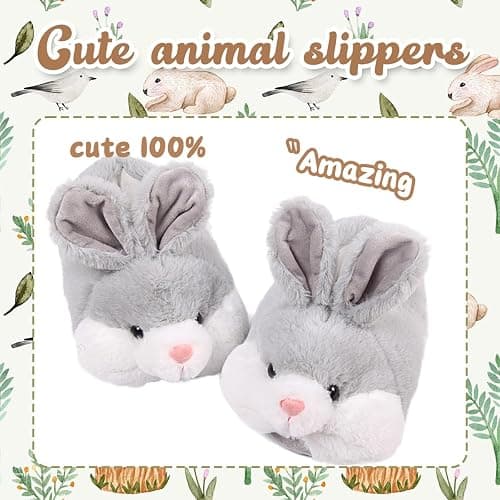 Caramella Bubble Classic Bunny Slippers for Women Funny Animal Novelty Slippers for Adults Cute Plush Rabbit Bedroom Slippers thumbnail 6