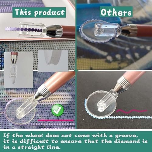 Diamond Painting Wheel Tools with Groove,New Type of Gem Art Pen,Accessories That can Make Jewel Art Faster and neater,Both Square and Round Drills are Suitable,Dimond Art Supplies Kits. … (Gold) thumbnail 3