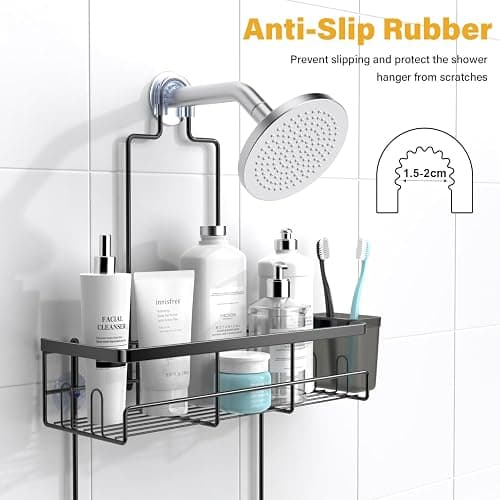 AKTECKE Shower Caddy Hanging Bathroom Organizer: Rustproof Shelf for Inside Shower - No Drilling Racks Over Showerhead - Bath Shelves for Shampoo Soap thumbnail 3
