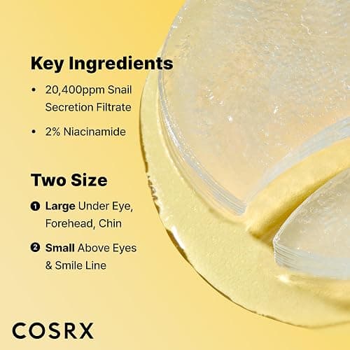 COSRX Advanced Snail Hydrogel Eye Patch (60pc), Gel Serum Mask, Puffy Undereye Treament, Fine Lines, Refresh, Hydrate, Korean Skin Care, Stocking Stuffers for Women thumbnail 5