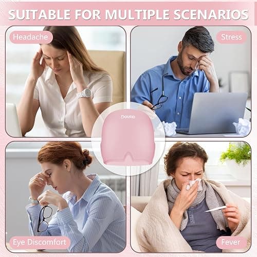 Headache Relief Cap, Tasteless Cooling Gel Migraine Relief Cap | Migraine Relief Products, V-Shaped Nose Design, 360 Degree Surround, for Relieve Pressure, Hangover, Tension, Eye Edema thumbnail 2