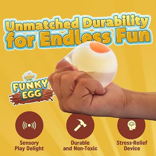 IPIDIPI TOYS Super Solid Squishy Eggs Stress Balls – Clear Egg Yolk Fun Squeeze, Yolk Balls for Kids - Birthday Party Favors, Classroom Prizes, Goodie Bags Stuffers for Kids – Super Solid, Pack of 4 thumbnail 4