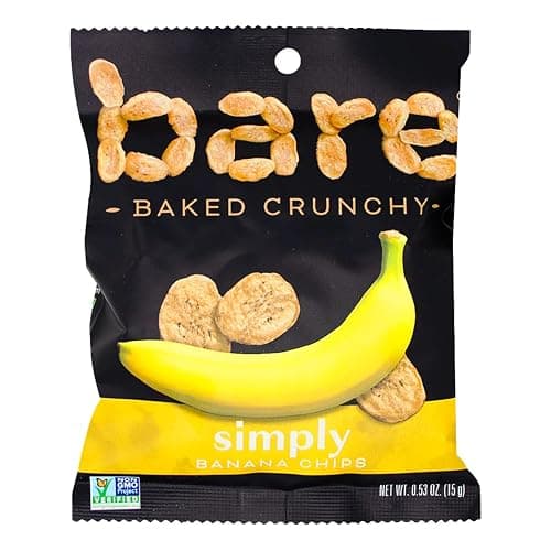 Bare Baked Crunchy Simply Banana Chips | 0.53 oz Snack Bags, 24 Count Bulk Value Pack | Gluten Free, Vegan, Made with Simple Ingredients | Naturally Sweet, Crunchy On-the-Go Snack thumbnail 3