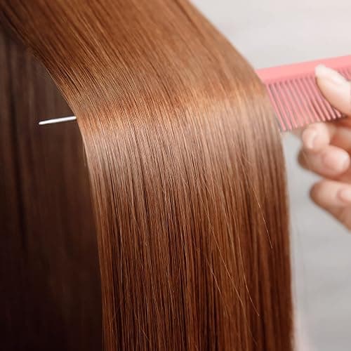 LLTGMV 9.3'' Rat Tail Comb for Hair Stylist, Parting Combs for Braiding hair, Rattail Comb with Metal Stainless Steel Pintail for Sectioning, Teasing and Styling (Pink) thumbnail 4