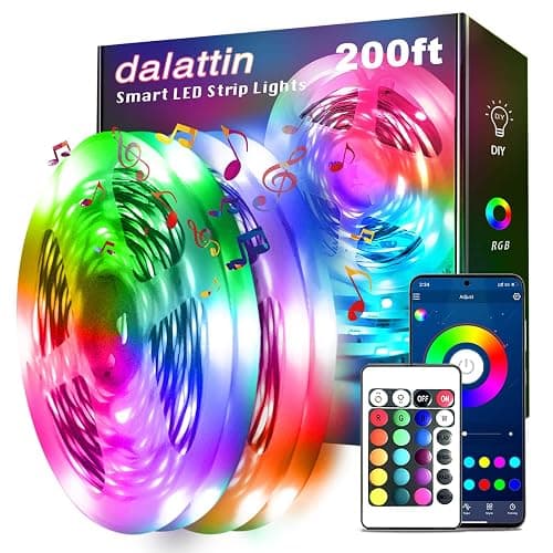 dalattin Led Strip Lights 200ft (2 Rolls of 100ft), Led Lights for Bedroom with App & Remote Control, 24V Led Lights Strip for Room & Festival Decoration - Image 1