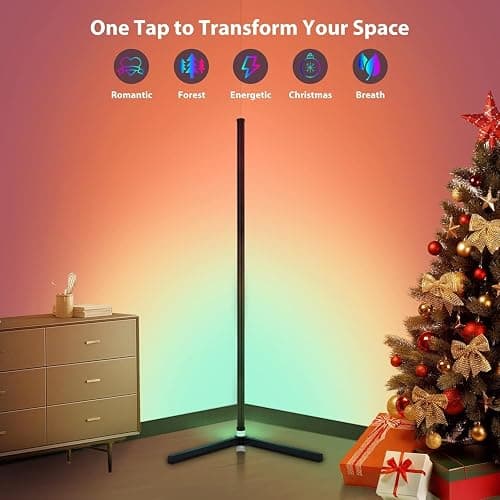 Corner Floor Lamp, 2 Pack LED Corner Lamp with App/Remote/Button Control, Smart RGB Floor Lamp with 16 Million DIY Colors & 68+ Scene, 300+ Scene, Music Sync for Living Room, Bedroom, Gaming Room thumbnail 8