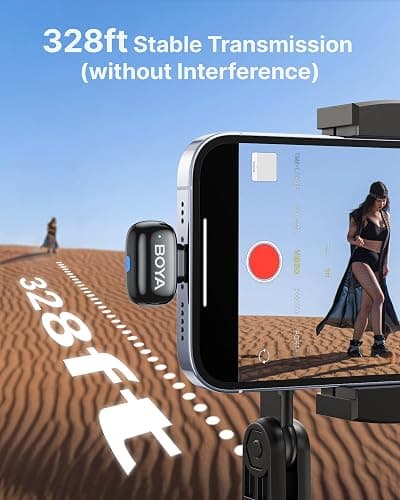 BOYA mini 2 Wireless Lavalier Microphones for iPhone 15/16/17 & Android, AI Noise Cancellation, App Control, 30H Battery Life with Charging Case, Lapel Microphone Wireless for Video Recording Vlogging thumbnail 9