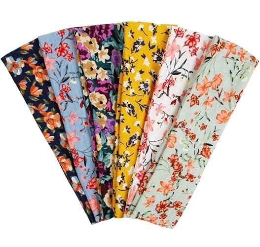 TERSE Headbands for Women Trendy Floral Print - Non Slip Summer Head Bands Soft Fabric Hair Bands for Workout Yoga Running Sport - Image 1
