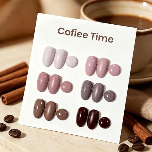 Beetles Neutral Gel Polish Set, Coffee Time Collection,6 Colors | Nude Pink Brown Neutral Colors Gel for Nail Art Manicure Soak Off Uv LED Nail Lamp Needed Gifts for Women thumbnail 3