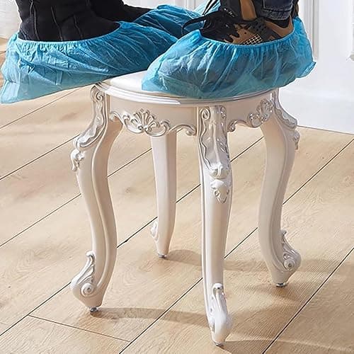 Lebolna Vintage Vanity Stool & Chair, Round & Rectangular Makeup Stool, Cute Ottoman Bench Seat, Victorian Style, Golden Velvet, 17 Inch Sitting Height - Golden Velvet - Rectangular thumbnail 6
