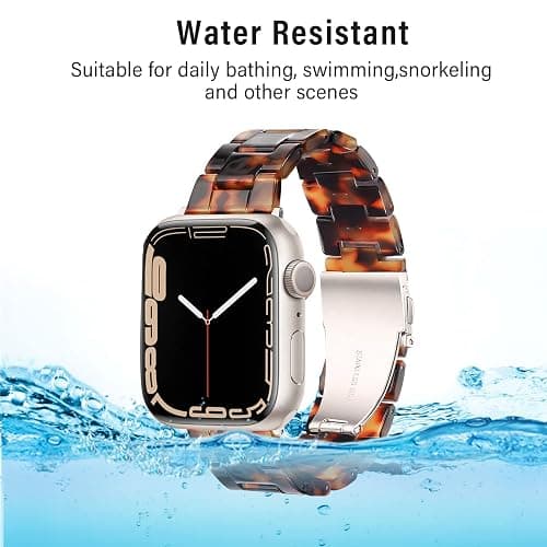 HOPO Resin Bands Compatible With Apple Watch Band iWatch Band For Women Men | 38/40/41/42/44/45/46/49mm,Series Ultra/11/10/9/8/7/6/5/4/3/2/1/SE,Dressy Thin Lightweight Strap Bracelet Fashion Wristband thumbnail 5
