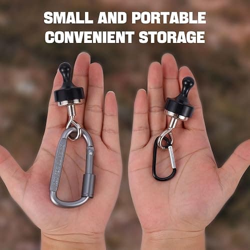 ECOSHIRE Magnetic Hooks for Canopy, Magnet Clip Hanger with Carabiner for Camping, Heavy Duty Earth Magnets, Cruise Hanging, Multifunctional Tent Canopy, Suitable Tents Swivel Snap thumbnail 5