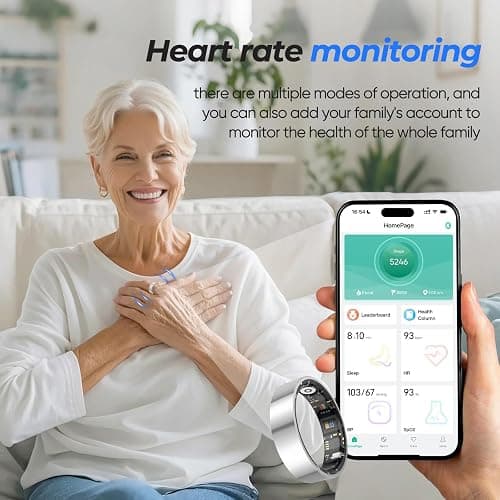BIEMHA Smart Ring for Women & Men, Health Tracker with Sleep，Exercise Monitoring, iOS&Android Compatible, IP68 Waterproof, No Subscription, 5-Day Battery (Rose Gold, 9) thumbnail 5