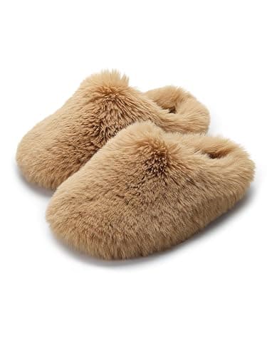ORORO Unisex Fuzzy Slip-On Slippers, Plushy Warm House Shoes for Indoor Outdoor - Image 1