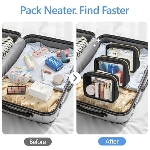 PACKISM Clear Makeup Bag - TSA Approved Toiletry Bag for Carry-on & Checked Luggage, Water Resistant Car Storage Organizer with Reinforced Seams thumbnail 7