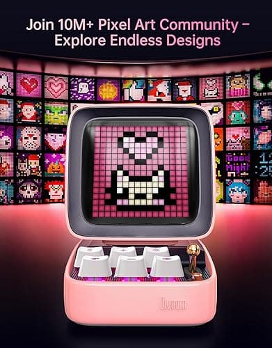 Divoom Ditoo Retro Pixel Art Game Bluetooth Speaker with 16X16 LED App Controlled Front Screen (Pink) thumbnail 4