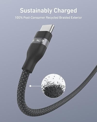 Anker Nano USB C Cable Softline, 240W 1FT Flexible Multi-Color Braided Cord, Fast Charging Type C Charger for iPhone 17 Series, MacBook Pro and More(Black) thumbnail 5