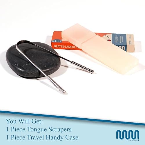 MasterMedi Tongue Scraper with Case Easy to Use Tongue Scraper for Adults, Tongue Cleaner for Oral Care & Hygiene (Single Pack (with Travel Case)) thumbnail 5