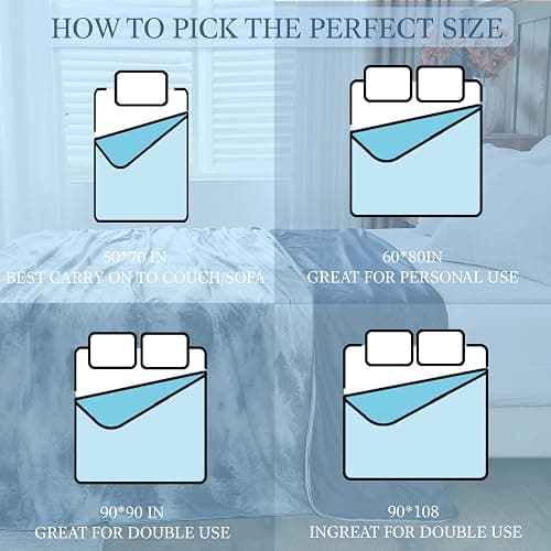 Qieryun Cooling Blanket Queen Size (90"X90"), Cold Blanket for Hot Sleepers, Ultra-Cool Lightweight & Breathable, Soft Thin for Night Sweats, Bed & Couch thumbnail 6