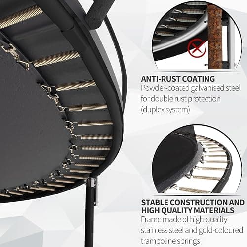 Devoko Outdoor Trampoline 7.5ft/10ft/12ft/14ft GS Certified Garden Trampoline With Safety Net,Non-Slip Ladder& Shoe Organiser,Available For Toddlers And Adults,Up to 150kg thumbnail 9