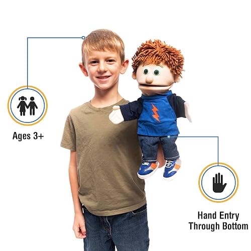 14" Tommy, Peach Boy, Hand Puppet, by Silly Puppets thumbnail 2