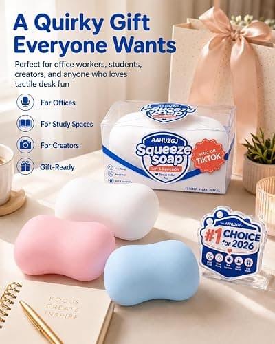 AAHUZGJ Crunchy Soap Squishy ASMR Bead Filled Realistic Handmade Bar Soap, Crunchy Soap Squishy Asmr Stress Ball, Realistic Bar Soap Shape Bead, Filled Crunchy Squishy Stress Ball(Blue) thumbnail 7