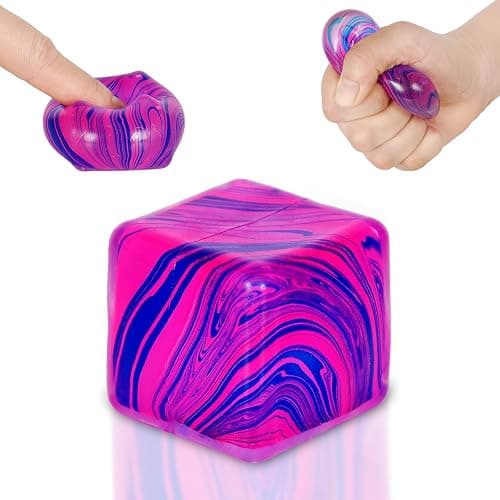 Squishy Fidget Toys Stress Cube, 1.38"*1.38" Stress Balls for Kids Adults Stress Relief, Ice Squishy Cube Sugar Balls, Sensory Toys for Kids with Autism an danxiety Disorder(Purple) - Image 1