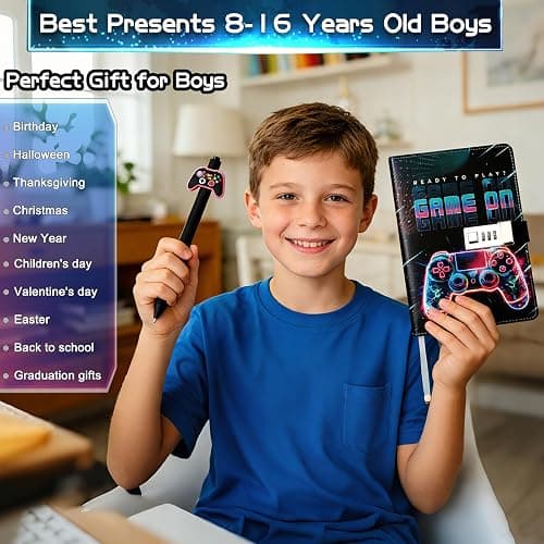 Diary with Lock For Boys Ages 8-12, Game On Journal with Lock Lockable Diary Kids diary with lock Teenage Boy Back to School Birthday Gifts for Boys 8 9 10 11 12 13 14 15 16 17 Year Old Journal Notebook thumbnail 6