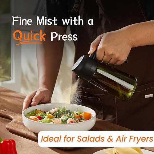 TrendPlain - Original 16oz/470ml Olive Oil Dispenser Bottle for Kitchen Gadgets and Air Fryer Accessories - Olive Oil Sprayer for Cooking w/Stickers - Black thumbnail 3