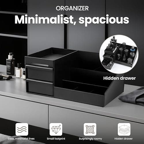 YIOJOYD Mens Cologne Organizer,Bathroom Organizers,Organizer For Men,Cologne Stand,Perfume Tray,Perfume Stand,Cologne Holder,Toothbrush Holders,Bathroom Shelf,Counter Storage,Brush Holder thumbnail 4
