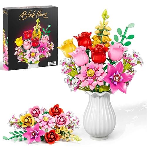 VINTOP Flower Bouquet Building Set, 11 Pretty Creative DIY Plant Bouquet Decoration 765 PCS botanicals Flower Bouquet Building Toy for Girls Women Adults 6+ Gift for Valentines Birthdays Mother's Day - Image 1