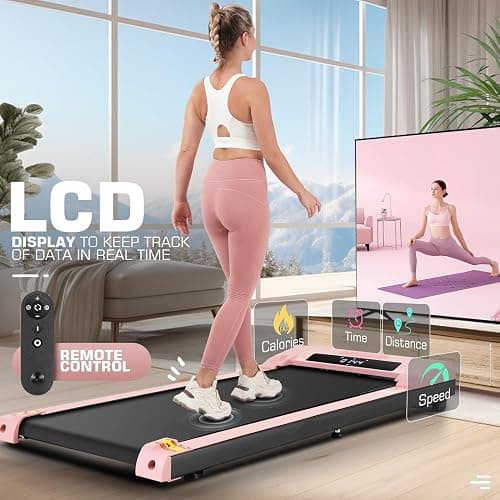 Walking Pad Treadmill 300 Lb Capacity Portable Treadmills for Home Office Under Desk Treadmill with App & Remote Control, LED Display/Ultra-Quiet/Installation-Free thumbnail 3