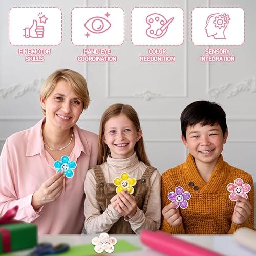 FIGROL 5 Pack Glitter Fidget Spinners Stocking Stuffers. Sensory Fidget Toys for Stress Relief, for Kids, Teens, Boys & Girls thumbnail 4