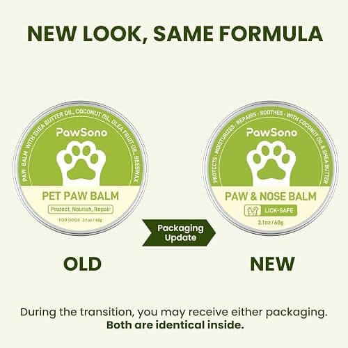 PawSono Lick-Safe Dog Paw & Nose Balm with Coconut Oil | All-Natural Moisturizer & Soother for Dry, Cracked Pads & Snout | Heat & Cold Pavement Protection Wax, Nose Butter for Bulldogs (2.1 oz / 60 g) thumbnail 5