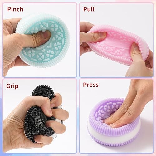 4Pcs Taba Fidget Squishy Toys, Ultra Soft Stress Relief Toys for Kids Adults, Kawaii Cute Cookies Squeeze Sensory Toys, Decompression Anxiety Relief Party Favors Gifts for Girls & Boys thumbnail 3