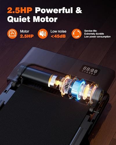 Superun Raceable 6% Incline Walking Pad with App Control, Under Desk Treadmill for Smart Devices MAX 12KM/H Foldable Treadmill, Max 136KG 159KG Suitable for Heavy People, Door to Door Delivery thumbnail 7