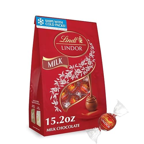 Lindt LINDOR Milk Chocolate Candy Truffles, 15.2 oz. Bag - Image 1