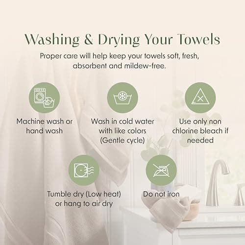 Springtree Home Luxury Bamboo Rayon Bath Towel Set of 4 | 35% Bamboo Rayon - 65% Cotton | Absorbent Quick-Dry Towels for Bathroom | Oeko-TEX Standard 100 Cotton | Cobblestone thumbnail 8