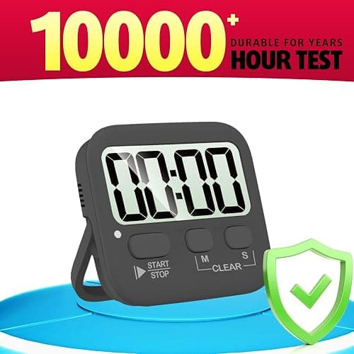 Antonki 2 Pack Digital Timer for Kids, Magnetic Countdown Kitchen Timers for Cooking, Egg, Classroom, Teacher, Exercise, Study, Oven - Battery Included - Senior Black thumbnail 6