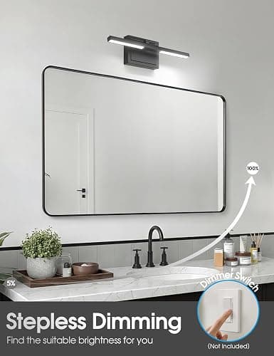 VOLISUN Bathroom Vanity Light 15.7 inch, 5CCT Dimmable, 20W LED Bathroom Light Fixture Over Mirror, Black Bar Vanity Light for Bathrooms Mirror Cabinets-ETL Certificated thumbnail 4