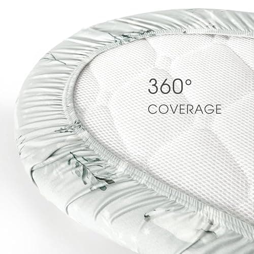 Stretchy Bassinet Mattress Sheets, Ultra Soft Bassinet Sheet 2 Pack, Universal Fitted for Oval Hourglass Rectangular Bassinet Mattress Pad Safe and Snug, Stylish Pattren of Bear and Wolf Print thumbnail 8